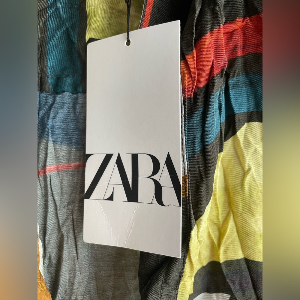New ZARA Women Multi Colored Maxi Boho Dress Size XL - Picture 7 of 14